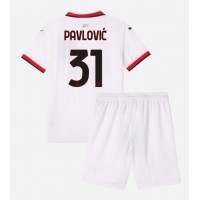 AC Milan Strahinja Pavlovic #31 Vonkajší Detský futbalový dres 2024-25 Krátky Rukáv (+ trenírky)